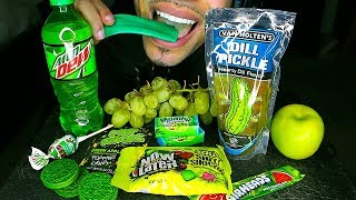 ASMR GREEN FOOD ONLY JERRY EATING MUKBANG NO TALKING 24 HOURS [upl. by Ordep]