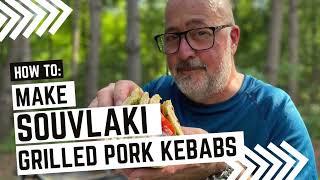 Andrew Zimmerns Pork Souvlaki Kebabs on Flatbread [upl. by Puri]