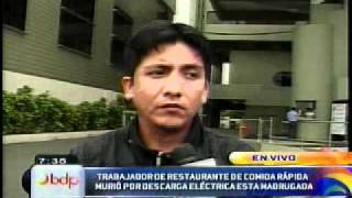 Trabajador de Bembos muere por descarga eléctrica  Buenos Días Perú [upl. by Ester]