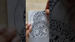 Mandala art pencilmandala basic pattern Zentangle art zendoodlesdesign [upl. by Oirretna445]