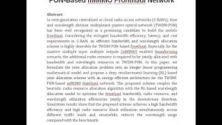 Deep Reinforcement Learning Based Joint Allocation Scheme in a TWDM PON Based mMIMO Fronthaul Networ [upl. by Karalynn]