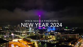 New Year Fireworks  Drone Show  Space Needle  2024  Seattle [upl. by Atiuqer388]