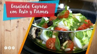 Ensalada Caprese con Pesto y Piñones  La Pera Limonera [upl. by Norvall]