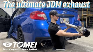 Installing a TOMEI EXPREME TI exhaust For 1521 SUBARU WRX [upl. by Venator]