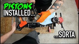 We Install 7MGE Pistons In A 7MGTE Block Mk3 Supra Build [upl. by Akilegna]