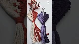 Macrame Heart Keychain diy macrameforbeginners heartkeychain subscribe macramekeychain [upl. by Ronal903]