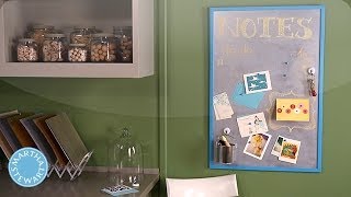 Magnetic Chalkboard Bulletin Board  DIY Style  Martha Stewart [upl. by Ztnarf]