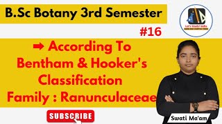 According To Bentham amp Hookers Classification  Family  Ranunculaceae  BSc Botany 3rd Semester [upl. by Lunseth849]