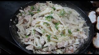 Pasta con pollo camarones y champiñones [upl. by Aubrey]