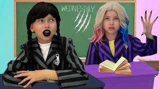 Wednesday Addams and Alice shows a good example of behavior Friendship at school [upl. by Sivrahc]