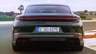 2024 Porsche Panamera Turbo EHybrid in Oak Green Metallic  Exhaust Sound Exterior and Interior [upl. by Aihtniroc]