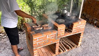 how to build a wood stove 4 by yourself cooking compartment and oven combination  175 [upl. by Torey228]