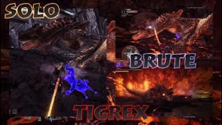 MHW  Solo VS Brute Tigrex Katana No Commentary [upl. by Saisoj]