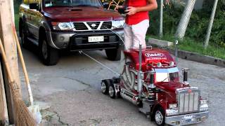 TruckModel Peterbilt 359 RC 14 Nissan Patrol vs Peterbiltmp4 [upl. by Averell]