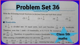 Problem Set 36 Class 5th Maths Chapter 9 Decimal fractions problem set 36 std 5th maths [upl. by Caassi]