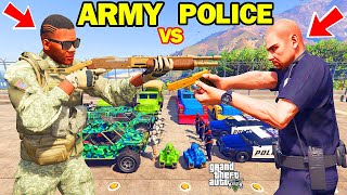 Franklin Become ARMY Chief and Fight with POLICE in GTA 5  SHINCHAN and CHOP [upl. by Fleeman]