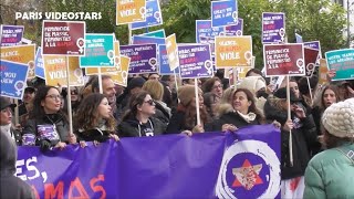 Manifestation contre les Violences faites aux Femmes 25 novembre 2023 Cortèges Israël Palestine etc [upl. by Madlen]