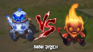 도자기 아무무 VS 지옥의 아무무 롤 스킨 비교 Porcelain Amumu VS Infernal Amumu Skin Comparison [upl. by Cybil]