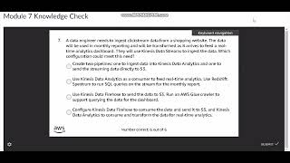 AWS Academy Data Engineering Module 7 Knowledge Check Answers [upl. by Fabe935]