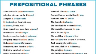 60 Easy Examples of Prepositional Phrases in English Prepositional Phrase in English Grammar [upl. by Ahsinit]