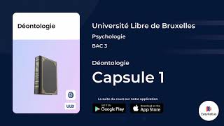 ULB  Psychologie  BAC 3  Déontologie  Capsule 1 [upl. by Richart]