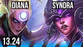 DIANA vs SYNDRA MID  1100 games 1737 Legendary Rank 15 Diana  BR Challenger  1324 [upl. by Davine]