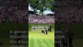 Protesters on course delay PGA Travelers Championship Shorts [upl. by Hardwick852]