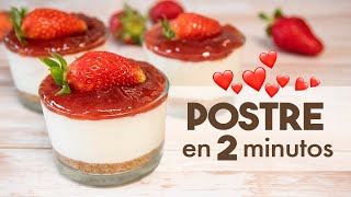 CHEESECAKE en VASITOS sin horno 🍓  ¡en 2 minutos [upl. by Till]