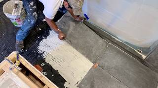 Installing TempZone Cable Electric Floor Heating Beneath Tile using SelfLeveling Compound [upl. by Fritts]