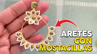 COMO HACER ARETES EN MOSTACILLA PASO A PASO 12 BISUETERIA  PASO A PASO  DIY  ROCALLAS [upl. by Dhar]