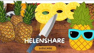 HelenShare is liveLets cut overripe pineapple but sweet ASMR cutting 🍍🌈shortsfeed satisfying [upl. by Tan]