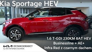 Kia Sportage 16 TGDI 230KM 6AT HEV Businessline z AE w kolorze Infra Red z czarnym DACHEM  4K [upl. by Ssenav882]