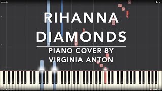 Rihanna Diamonds Piano Tutorial Instrumental Cover [upl. by Naek]