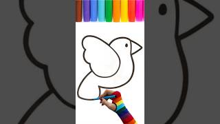 Bird rainbow drawing for kids 🌈 🐦how to draw bird form beginnersshortsshortshortsfeedviral [upl. by Dorcia]