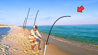 Surf Fishing in DEEP Water Near a Rip Current and Caught This [upl. by Georges]