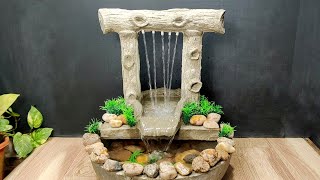 Beautiful awesome indoor waterfall fountain water fountain making at home [upl. by Sofie]