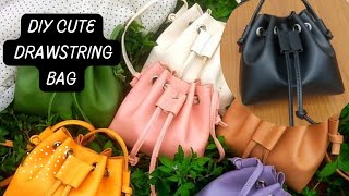 Making a mini bucket bag  Diy bag making [upl. by Bencion]