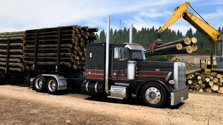 Peterbilt 379  Heavy Log Hauling  American Truck Simulator  New Mod by Jon Ruda [upl. by Nasus860]