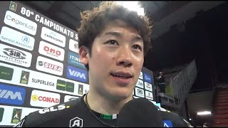 Sir Perugia Civitanova 32 Intervista a Yuki Ishikawa [upl. by Trilbie]