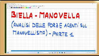 biella manovella analisi delle forze  parte 1 [upl. by Aseel86]