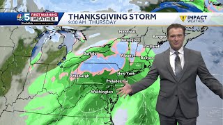 Thanksgiving Storm to Bring Snow and Tough Travel to Vermont amp New York [upl. by Atileda]