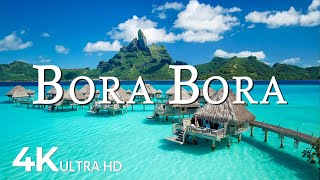 FLYING OVER BORA BORA 4K UHD  Calming Music With Beautiful Nature Videos  4K Video Ultra HD [upl. by Rafaelof509]