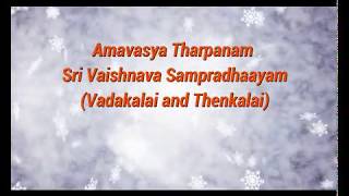 Amavasya Tharpanam DIY for Shri Vaishnavas [upl. by Namwen]