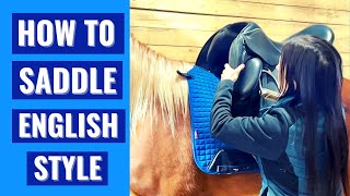 How to Saddle A Horse Correctly and Safely  English Style [upl. by Ayahsal]