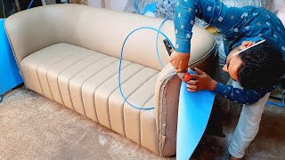 Latest Leather Sofa Making 2023How To Make High Quality Leather SofaStepByStep [upl. by Moynahan307]