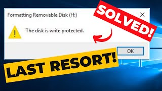 How to Fix USB Flash Drive Write Protection  Last Resort [upl. by Elatan841]