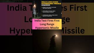 India Test Fires First Long Range Hypersonic Missile I drdo hypersonicmissile shorts [upl. by Lewanna]