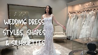 Wedding Dress Styles Shapes amp Silhouettes [upl. by Idnir]