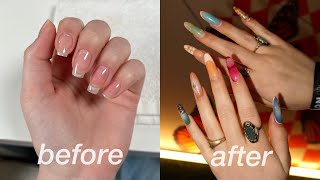 HOW TO DO YOUR NAILS AT HOME LIKE A PRO aesthetic coachella nails [upl. by Ahseikan]