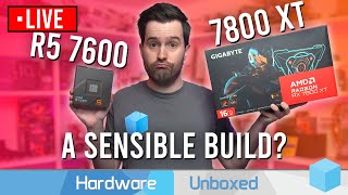 Live All AMD MidRange PC Build R5 7600 and Radeon 7800 XT [upl. by Brett]